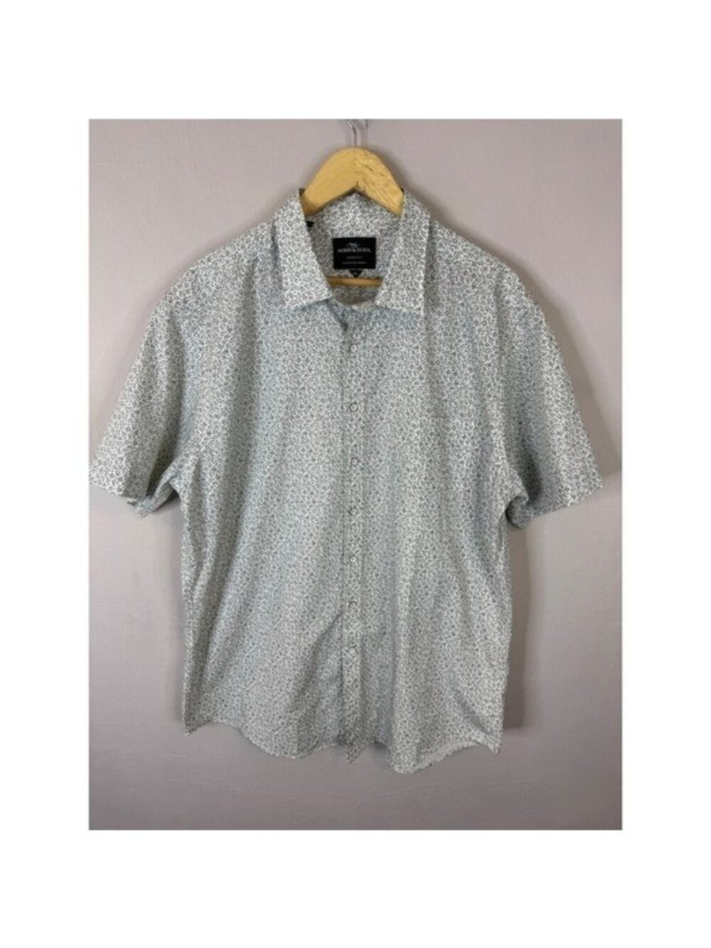 Rodd & Gunn Mens 2XL Sports Fit Short Sleeve Button Down Shirt Green Floral